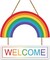 Pride Decorations Pride Wreath for Front Door Welcome Door Sign Rainbow Decorations Rainbow Wreath LGBTQ Gay Lesbian Wooden Door Decor for Office Indoor Wall Home Decor